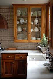 Best Countertop For Stained Wood Cabinets Maria Killam Cottage Kitchens Farmhouse Kitchen Cabinets White Countertops