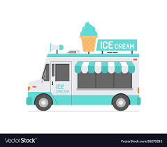 Ice Cream Truck Vector Image On Vectorstock Ice Cream Truck Ice Cream Vector Images