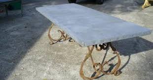 Zinc Top Table With Wrought Iron Base Davelennard Com Zinc Table Zinc Table Top Outdoor Furniture Design