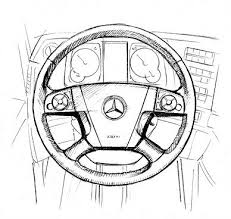 Technical Illustration Of Benz Car Steering Technical Illustration Technical Drawing Illustration