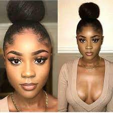 Awesome Both Her Hair Makeup Are Flawless Repost Edges Makeup Hairfashion Hairstyles Boackgirlmagic Be High Bun Hairstyles Hair Styles Relaxed Hair