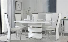 This living room set has an extra inch of memory foam for extra comfort! Komoro White High Gloss Dining Table With 6 Celeste White Chairs Only 599 99 Furniture Dining Room Furniture Modern Stylish Dining Room Dining Table Chairs