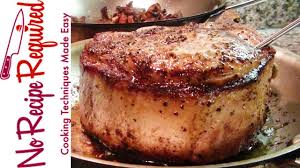 Brush both sides of the pork with a combination of olive oil and seasonings such as sage, rosemary, black pepper or steak seasoning. 10 Steps To Cooking A Perfect Pork Chop Noreciperequired Com Youtube