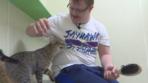 In a nutshell, if you think your cat exhibits any similar qualities to down syndrome get professional advice. Man With Down Syndrome Finds Purpose Caring For Cats At St Joseph Co Humane Society Wsbt