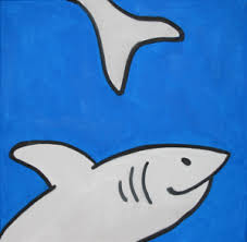 Shark Kids Painting Kids Canvas Painting Kids Canvas Painting Party Kids Canvas Art