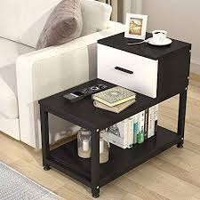 The Perfect Tribesigns Modern End Table With Drawer 3 Tier Chair Side Table Night Stand W End Tables With Drawers Chair Side Table Black Furniture Living Room