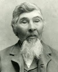 CAPTAIN JOSEPH C. MERITHEW. McClellan Road, Cupertino. 1898. 50 acres  Ranch. Home of Captain Joseph Merithew with his family and friends  celebrating Thanksgiving dinner at the Merithew home in 1898. Written on