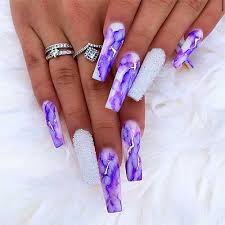 Purple color one of most popular costume color. The Cutest Square Purple Marble Nails Ideas Cute Manicure