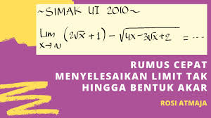 Check spelling or type a new query. Rumus Cepat Menyelesaikan Limit Tak Hingga Bentuk Akar Youtube