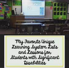 My Favorite Unique Learning Systems Lists And Lessons For Students With Significant Disabilities Delightfully Dedicated