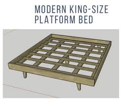 Size know cast less king bed frame diy 50 one don't. King Sized Modern Platform Bed Printable Pdf Woodworking Plans Etsy