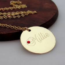 Diamond jewelry not only makes a perfect 50th birthday gift, but a treasure to cherish for a lifetime. Gold Name Pendant Personalized Name Necklace Birthstone Pendant Birthday Gift For Her Birthday Jewelry Birthday Necklace Disc Pendant