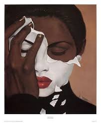 Artwork Black And White African American Art Face Reality Female By Laurie Cooper Black Art Painting African American Art Black Art