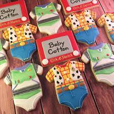 It's a toy story baby shower for little miles. It S A Boy Story Baby Shower To Infinity And Beyond Boystorycookies Toystorycookies Woodycookies Buz Baby Shower Cookies Toy Story Cookies Toy Story Baby