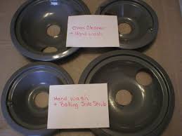 You take your drip pans, coat them in baking soda, then put them into a ziplock back with vinegar. How To Clean Stove Drip Pans
