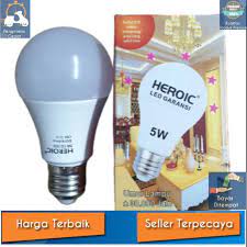 Anda bisa mencari produk ini di toko online yang mungkin jual bola lampu bohlam led. Lampu Led Heroic Bohlam Led Heroic 5 Watt Garansi 1 Tahun Shopee Indonesia