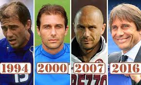 Antonio conte (centre) has won domestic league titles with juventus, chelsea and inter milan. Antonio Conte Is New Hair To The Throne As Chelsea Boss Had Three Hair Transplants In Bid To Beat Baldness Daily Mail Online