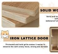 Amazon.com: XHDZSM Villa de lujo para gatos de madera maciza ...