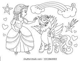 Each printable highlights a word that starts. Princess Unicorn Coloring Page Coloring Page Stock Vector Royalty Free 1311863303