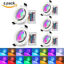 I lumos recessed led downlight with glass blue light surround will transform any room, such as bathroom, kitchen, bedroom and living room. Pack Of 5 Xjled 5w Led Rgb Ceiling Light Colour Changing Recessed Lighting Ac85 265v Led Downlight Lamp With Remote Control For Bar Ktv Hotel Market Lighting Amp Decoration 5 Pcs Buy Online In Bahamas At