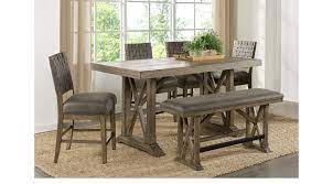 The rustic furniture has moldings, giving them an old look typical of country places. Farmhouse Counter Height Dining Table Set Off 68