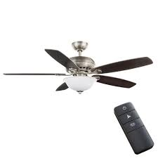 Ashby park ceiling fan by homethe 52 in. Hampton Bay Southwind Ii 52 In Led Indoor Brushed Nickel Ceiling Fan With Light Kit And Remote Control 50279 The Home Depot