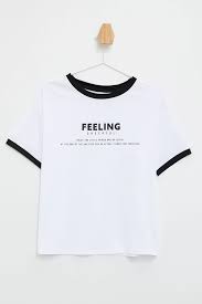 Beyaz Kadin Yazi Baskili Kisa Kollu T Shirt 1090733 Defacto Tisort Kadin Shopping