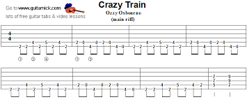 Crazy Train Guitar Tab Guitarnick Com Crazy Train Guitar Tabs Guitar