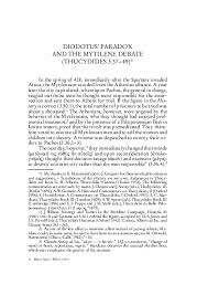 Pdf Diodotus Paradox And The Mytilene Debate Thucyclides 3 37 49 Paula Debnar Academia Edu