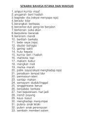 Bahasa istana memahami maksud bahasa istana yang asas. Senarai Bahasa Istana Dan Maksud Docx