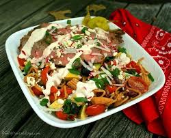 The Asian Cowboy Spicy Grilled Yakisoba Noodle Salad With Carne Asada Chipotle Crema Jsl Foods Fortune Noodle Blogger Challenge Part Ii Wildflour S Cottage Kitchen