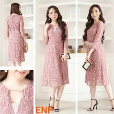 Sale Branded Bomfash Midi Dress Brokat Pesta Natal Imlek Prom Party Merah Muda S Terbaru Shopee Indonesia
