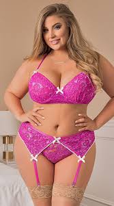Plus Size Dreamy Pink Gartered Bra Set Plus Size Pink Lace Bra Set Yandy Com With Images Bra And Panty Sets Lace Bra Set Pink Lace Bra