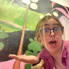 Praxis in the Arts! Sophie Tight '23 shared images from her internship at  Sarah Shepard Gallery in Larkspur. She is having an amazing time and  captured these selfies with the art in