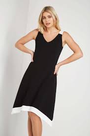 Roman Originals Black Colour Block Dress Colorblock Dress Dresses Roman Originals