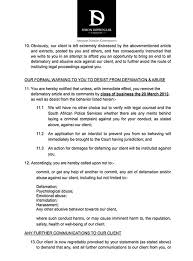 The first is what can be referred to as a normal breach, where a term, agreed to and set out in the agreement is breached by one of the parties either not performing at all or performing defectively. We Just Received A Defamation Lawyer S Letter From Camps Bay Guest House Whale Cottage Owner Chris Von Ulmenstein Read It Here 2oceansvibe News South African And International News