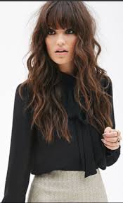 long wavy hair frisuren frisuren mit pony ponyfrisuren