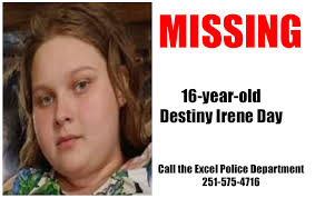 Make sure everyone sees this and knows to keep an eye open for Destiny  Irene Day.  https://abc3340.com/news/local/missing-16-year-old-monroeville-girl