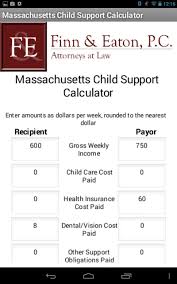 You'll need to enter the number of eligible children you have together, each parent's approximate portion of parenting time and their gross weekly income. Ma Child Support Calculator For Android Apk Download