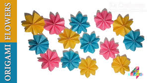 How to make an origami lotus flower. Diy Simple Origami Paper Flowers Easy Wall Home Decoration For Christmas New Year Special Youtube