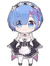 Chibi Rem Re Zero Png Gambar Karakter Gadis Animasi Animasi