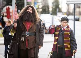 Created The Whole Hagrid Costume Myself Minus The Wig And Beard I Even Did The Pink Umbrella Hagrid Costume Family Halloween Costumes Harry Potter Costume