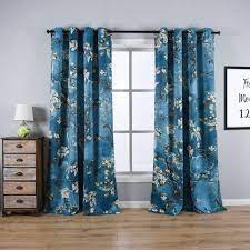 Amazon Com Taisier Home Apricot Blossom Curtains Printed Vintage Curtain Drapes For Bedroom Living Room Elega Decorate Your Room Curtains Curtains Living Room