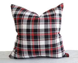 Black And White Plaid Pillows Fall Pillow Covers Mens Pillows Black Pillow Plaid Pillow Etsy Red Plaid Pillows Plaid Pillow Black Pillow Covers