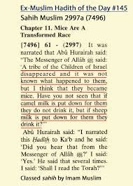 Hadith bukhari & hadith muslim. Hotd 145 Muhammad Believes Mice Are Transmuted Jews Exmuslim