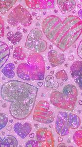 Glitter Girly Heart Wallpaper