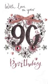 90th birthday gifts & present ideas. Female 90th Birthday Luxury Champagne Greeting Card Cards
