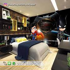 Wallpaper Kamar Anak Wallpaper Dinding Custom 3d Tema Batman Harga 150rb M2 Belum Termasuk Ongkos Pasang Tersedia Berbagai Tema Untu Batman Kamar Anak Hotel