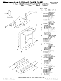 kitchenaid kuds03ftbl parts list pdf