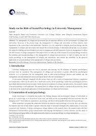 Get a taste of a new career in culinary arts! Pdf Study On The Role Of Social Psychology In University Management